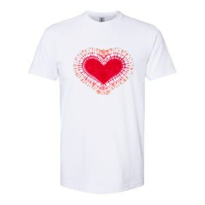 Red & Pink Heart Tie Dye Valentines Day Softstyle CVC T-Shirt