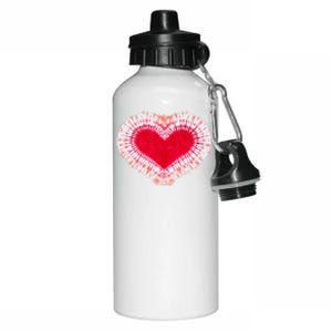 Red & Pink Heart Tie Dye Valentines Day Aluminum Water Bottle