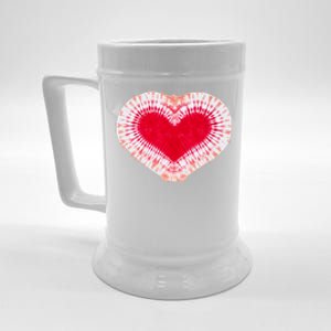 Red & Pink Heart Tie Dye Valentines Day Beer Stein