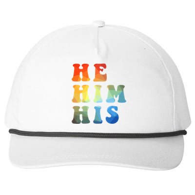 Rainbow Pronouns He Him His Straight Against Hate Retro Gift Snapback Five-Panel Rope Hat