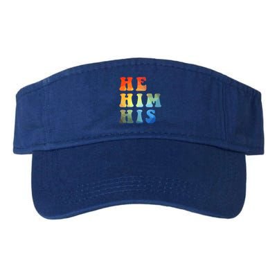 Rainbow Pronouns He Him His Straight Against Hate Retro Gift Valucap Bio-Washed Visor