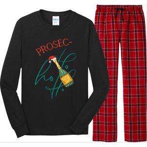 Retro Prosec Ho Ho Ho Funny Presecco Christmas Vacation Great Gift Long Sleeve Pajama Set