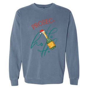 Retro Prosec Ho Ho Ho Funny Presecco Christmas Vacation Great Gift Garment-Dyed Sweatshirt