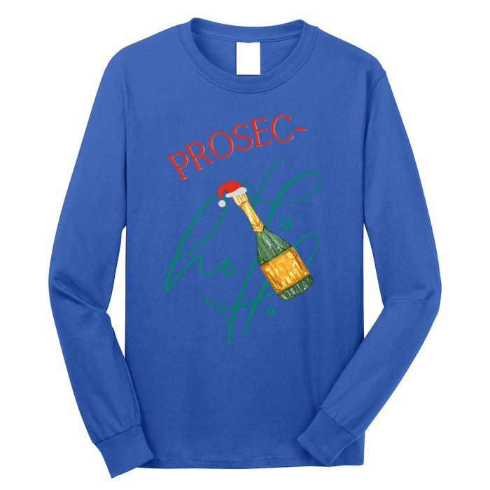 Retro Prosec Ho Ho Ho Funny Presecco Christmas Vacation Great Gift Long Sleeve Shirt