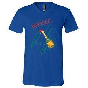 Retro Prosec Ho Ho Ho Funny Presecco Christmas Vacation Great Gift V-Neck T-Shirt