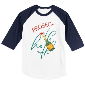 Retro Prosec Ho Ho Ho Funny Presecco Christmas Vacation Great Gift Baseball Sleeve Shirt