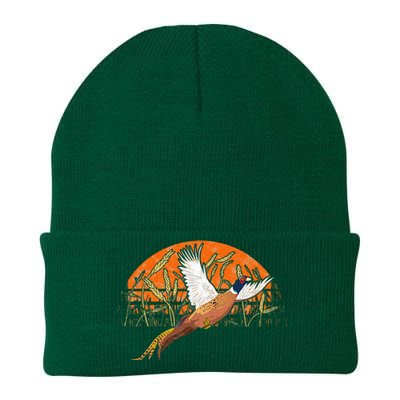 Ringneck Pheasant Hunting Upland Bird Hunter Grain Field Knit Cap Winter Beanie