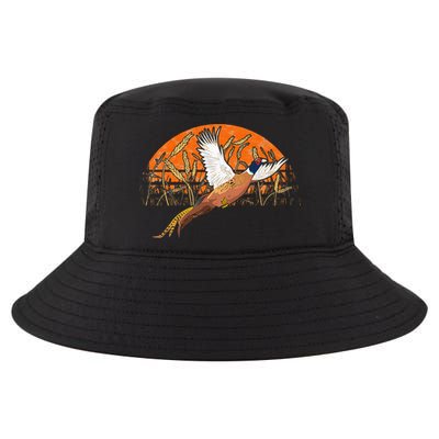 Ringneck Pheasant Hunting Upland Bird Hunter Grain Field Cool Comfort Performance Bucket Hat