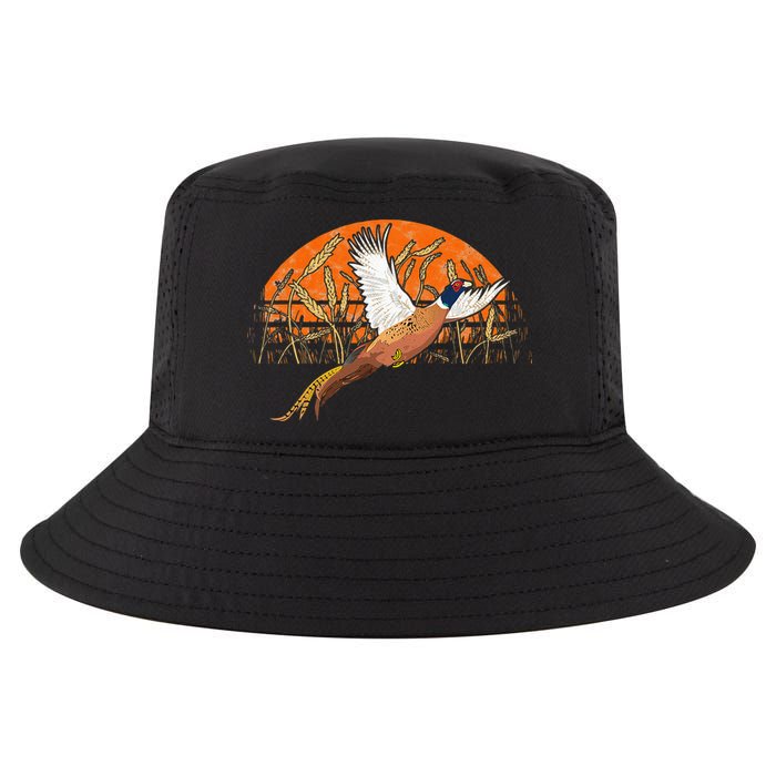Ringneck Pheasant Hunting Upland Bird Hunter Grain Field Cool Comfort Performance Bucket Hat