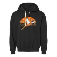 Ringneck Pheasant Hunting Upland Bird Hunter Grain Field Garment-Dyed Fleece Hoodie