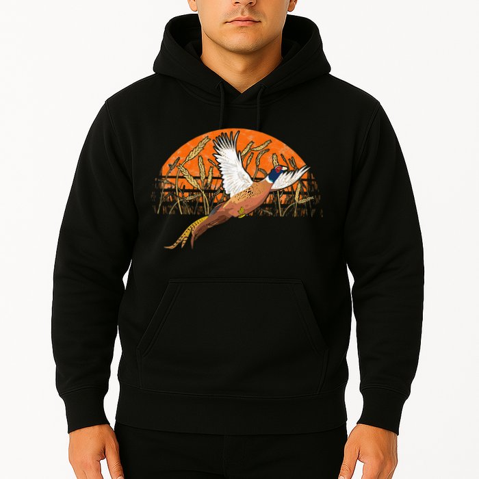 Ringneck Pheasant Hunting Upland Bird Hunter Grain Field Hoodie