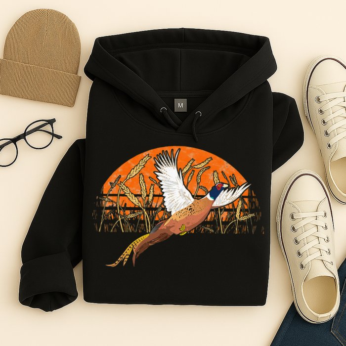 Ringneck Pheasant Hunting Upland Bird Hunter Grain Field Hoodie