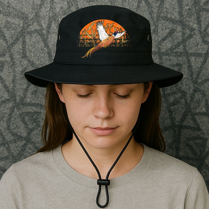 Ringneck Pheasant Hunting Upland Bird Hunter Grain Field Bucket Hat