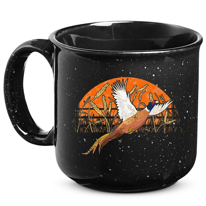 Ringneck Pheasant Hunting Upland Bird Hunter Grain Field 15oz Campfire Ceramic Mug