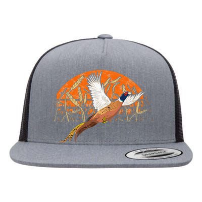 Ringneck Pheasant Hunting Upland Bird Hunter Grain Field Flat Bill Trucker Hat