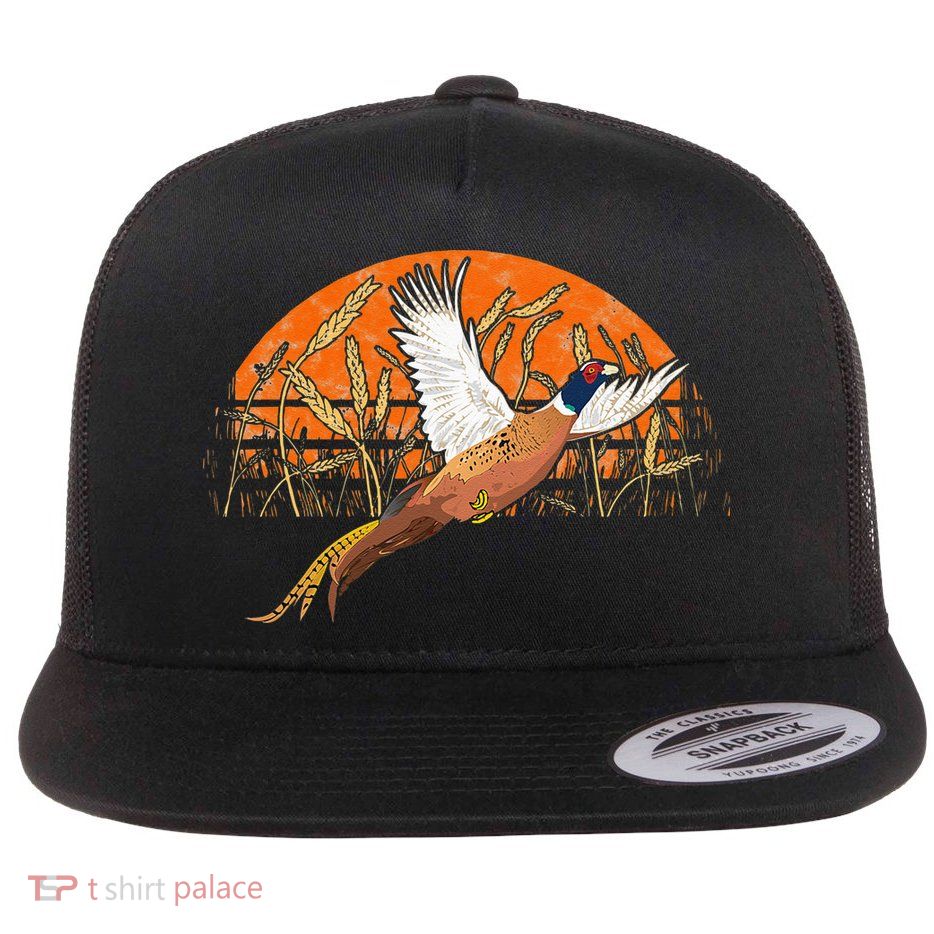 Ringneck Pheasant Hunting Upland Bird Hunter Grain Field Flatbill Hat