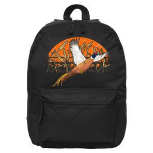 Ringneck Pheasant Hunting Upland Bird Hunter Grain Field 16 in Basic Backpack