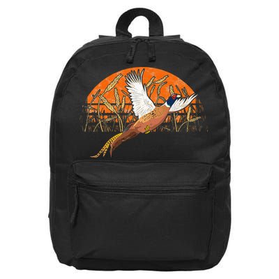 Ringneck Pheasant Hunting Upland Bird Hunter Grain Field 16 in Basic Backpack