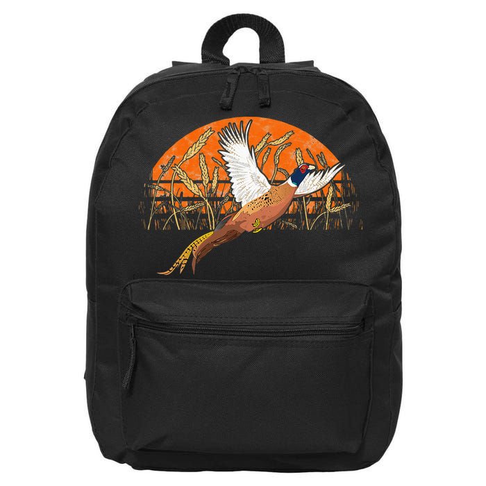 Ringneck Pheasant Hunting Upland Bird Hunter Grain Field 16 in Basic Backpack