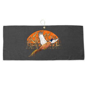 Ringneck Pheasant Hunting Upland Bird Hunter Grain Field Large Microfiber Waffle Golf Towel