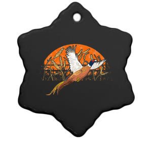 Ringneck Pheasant Hunting Upland Bird Hunter Grain Field Ceramic Star Ornament