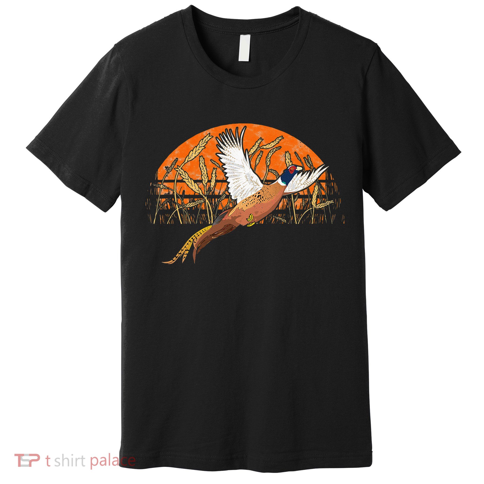 Ringneck Pheasant Hunting Upland Bird Hunter Grain Field Premium T-Shirt