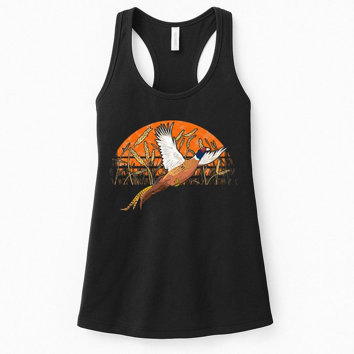 Ringneck Pheasant Hunting Upland Bird Hunter Grain Field Womens Tank Top