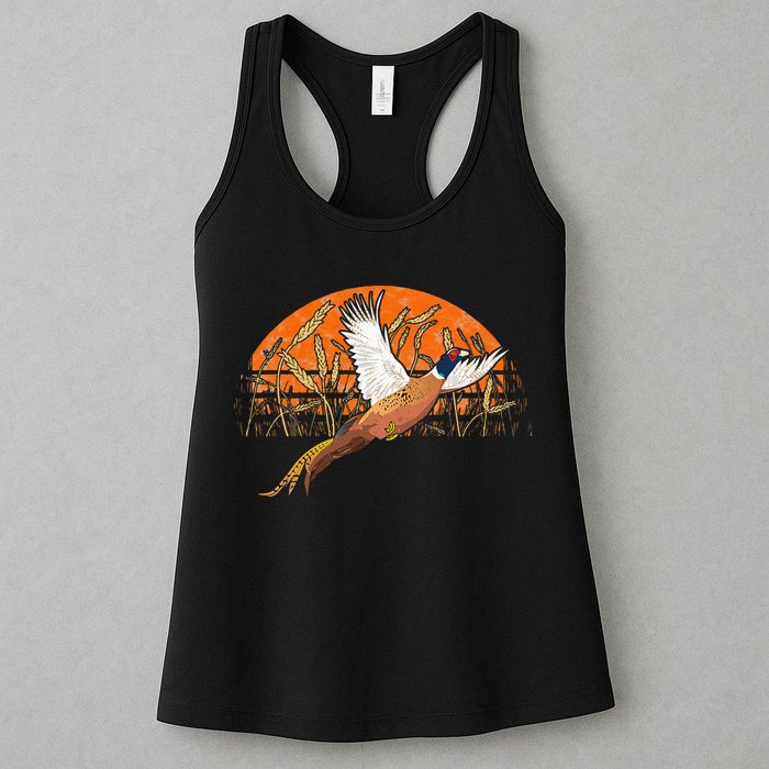 Ringneck Pheasant Hunting Upland Bird Hunter Grain Field Womens Tank Top
