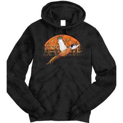 Ringneck Pheasant Hunting Upland Bird Hunter Grain Field Tie Dye Hoodie