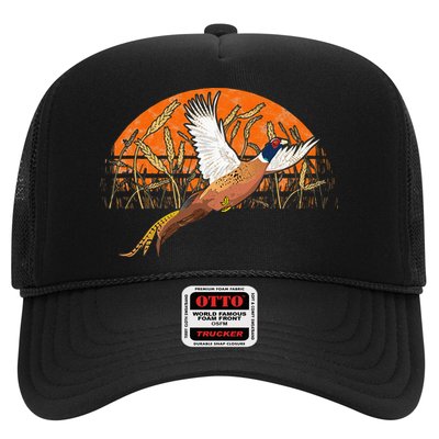 Ringneck Pheasant Hunting Upland Bird Hunter Grain Field Trucker Hat