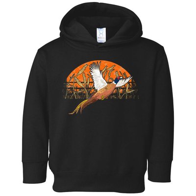 Ringneck Pheasant Hunting Upland Bird Hunter Grain Field Toddler Hoodie