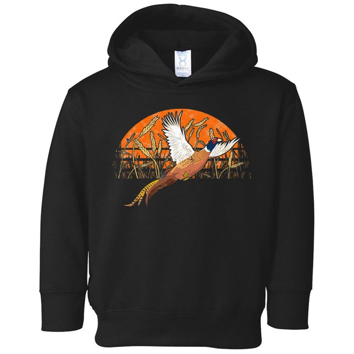 Ringneck Pheasant Hunting Upland Bird Hunter Grain Field Toddler Hoodie