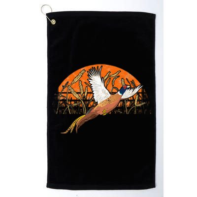 Ringneck Pheasant Hunting Upland Bird Hunter Grain Field Platinum Collection Golf Towel