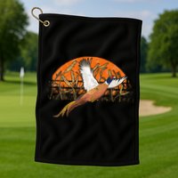 Ringneck Pheasant Hunting Upland Bird Hunter Grain Field Golf Towel
