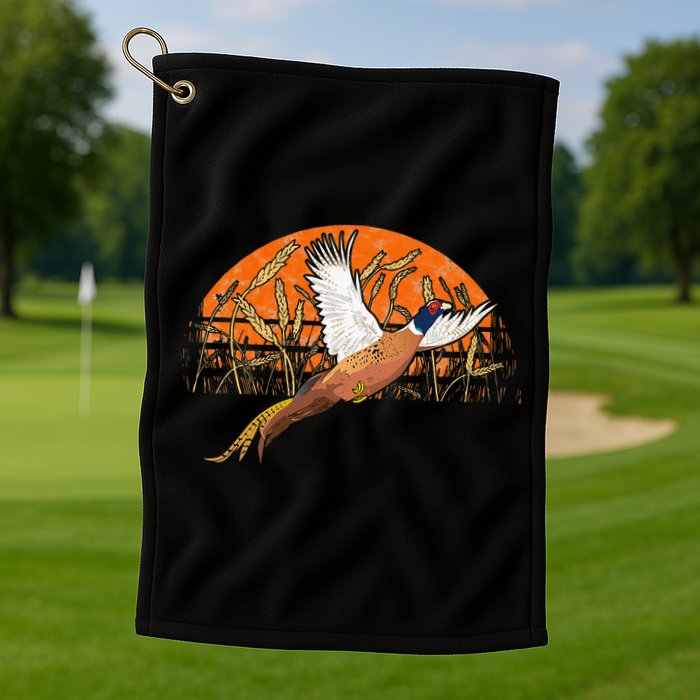 Ringneck Pheasant Hunting Upland Bird Hunter Grain Field Golf Towel