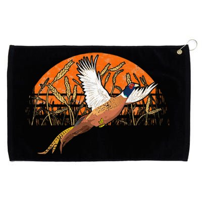 Ringneck Pheasant Hunting Upland Bird Hunter Grain Field Grommeted Golf Towel