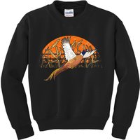 Ringneck Pheasant Hunting Upland Bird Hunter Grain Field Kids Sweatshirt