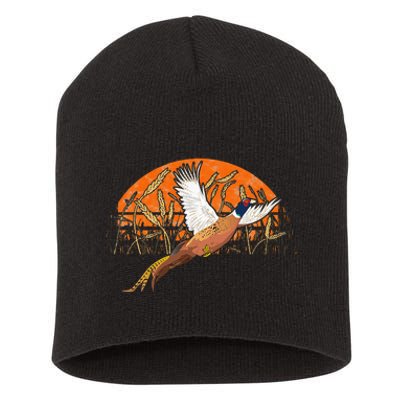 Ringneck Pheasant Hunting Upland Bird Hunter Grain Field Short Acrylic Beanie