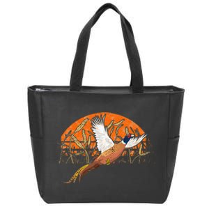 Ringneck Pheasant Hunting Upland Bird Hunter Grain Field Zip Tote Bag