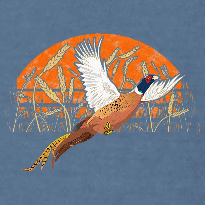 Ringneck Pheasant Hunting Upland Bird Hunter Grain Field Garment-Dyed Sweatshirt