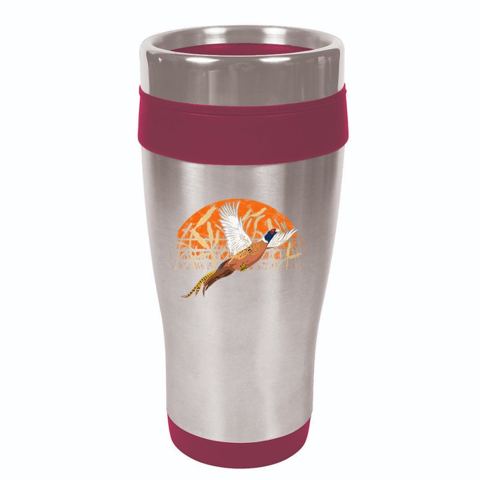 Ringneck Pheasant Hunting Upland Bird Hunter Grain Field 16oz Travel Tumbler