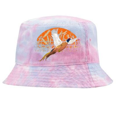 Ringneck Pheasant Hunting Upland Bird Hunter Grain Field Tie-Dyed Bucket Hat