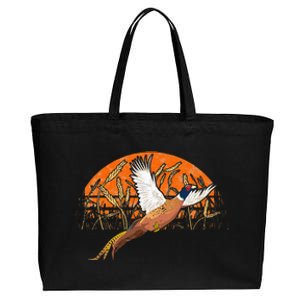 Ringneck Pheasant Hunting Upland Bird Hunter Grain Field Cotton Canvas Jumbo Tote