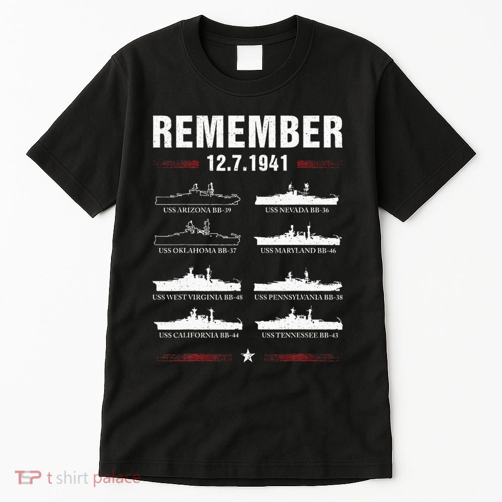 Remember Pearl Harbor Memorial Day December 7th 1941 Wwii Tall T-Shirt