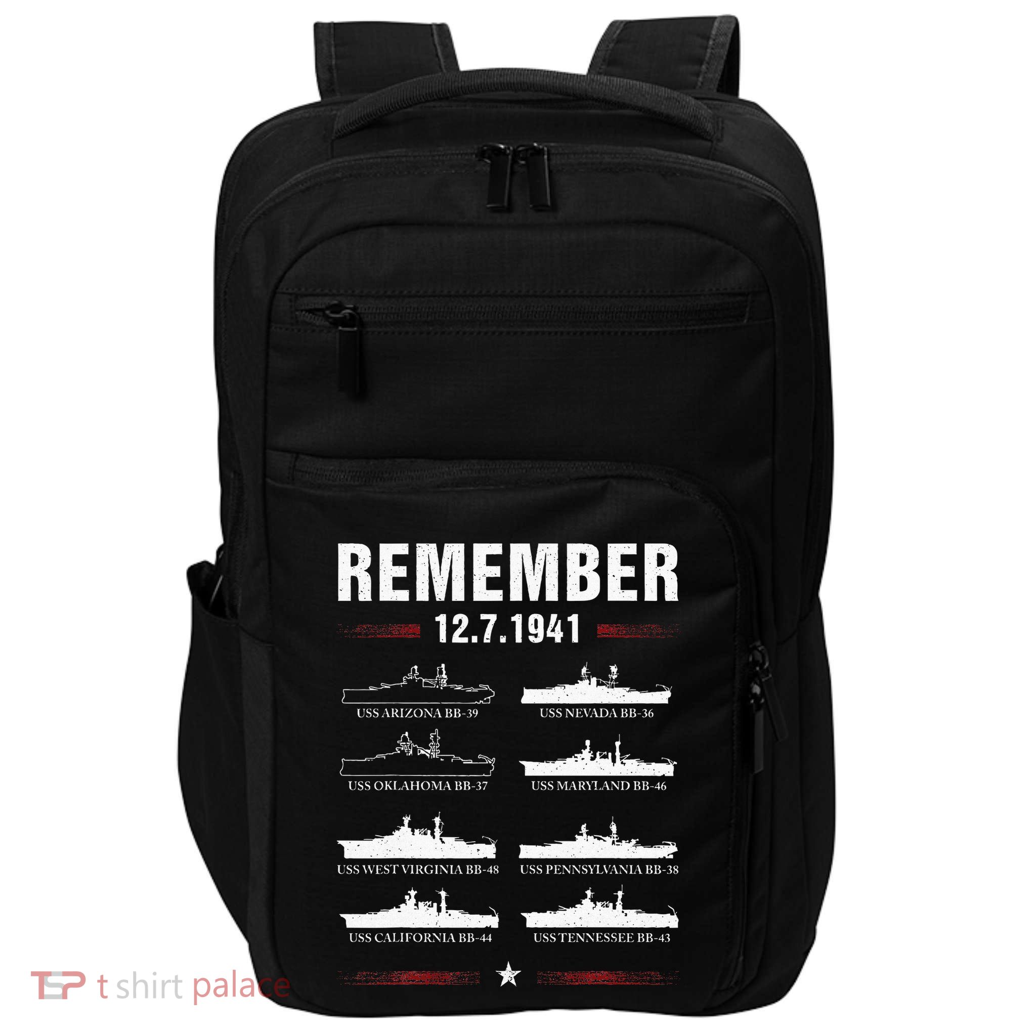 Remember Pearl Harbor Memorial Day December 7th 1941 Wwii Impact Tech Backpack