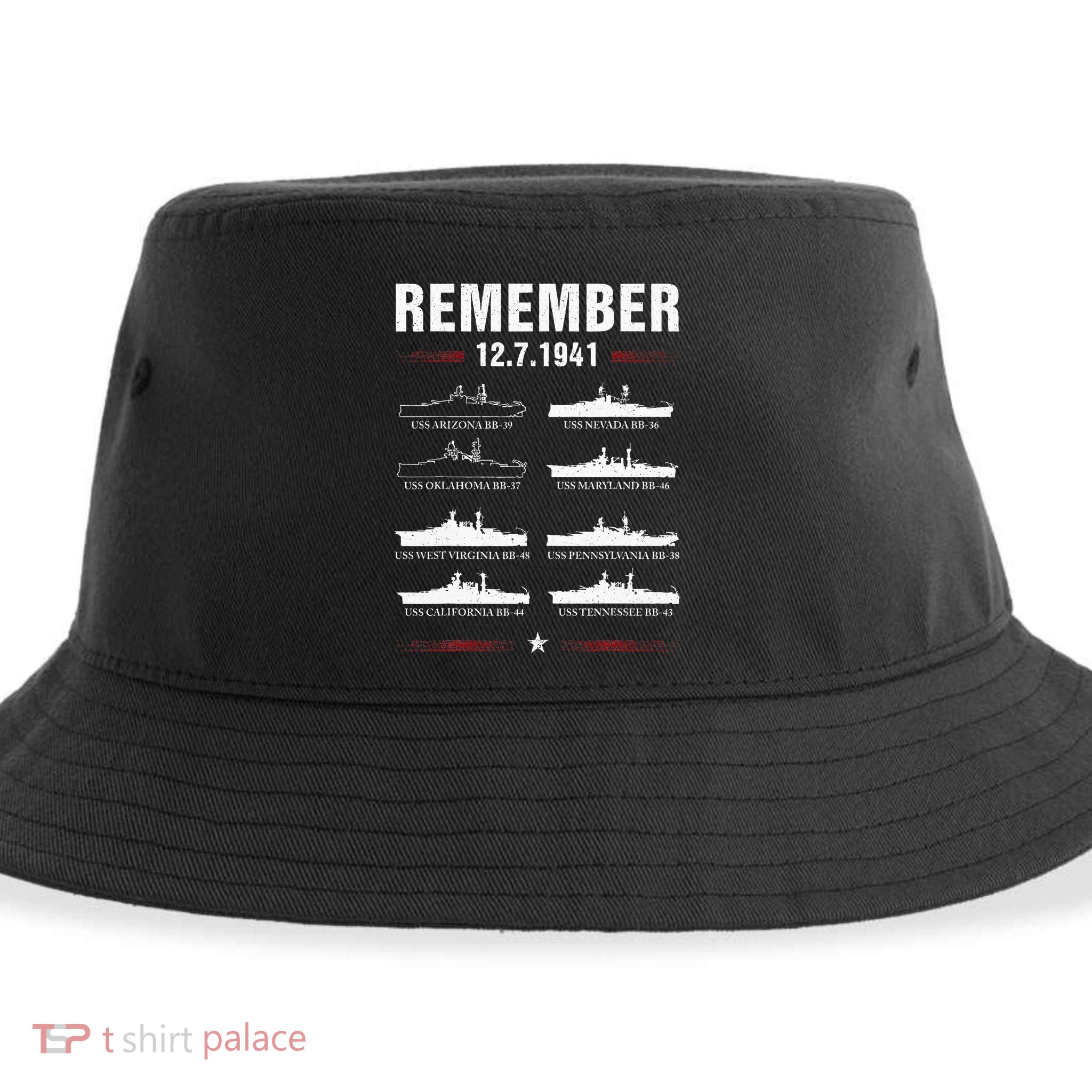 Remember Pearl Harbor Memorial Day December 7th 1941 Wwii Sustainable Bucket Hat