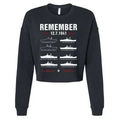 Remember Pearl Harbor Memorial Day December 7th 1941 Wwii Cropped Pullover Crew