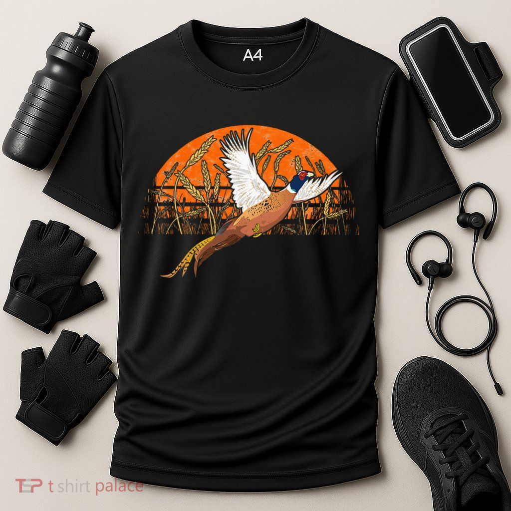 Ringneck Pheasant Hunting Upland Bird Hunter Grain Field Performance Shirt