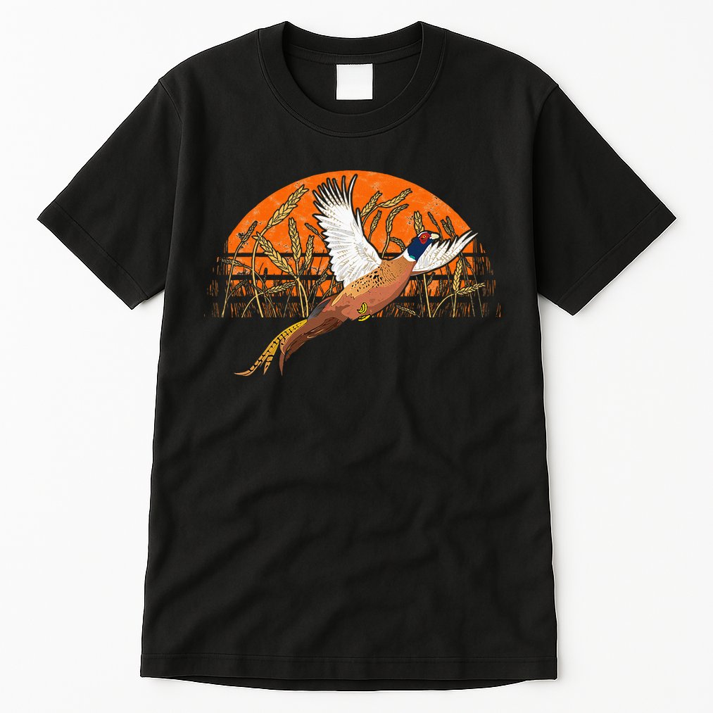 Ringneck Pheasant Hunting Upland Bird Hunter Grain Field Tall T-Shirt
