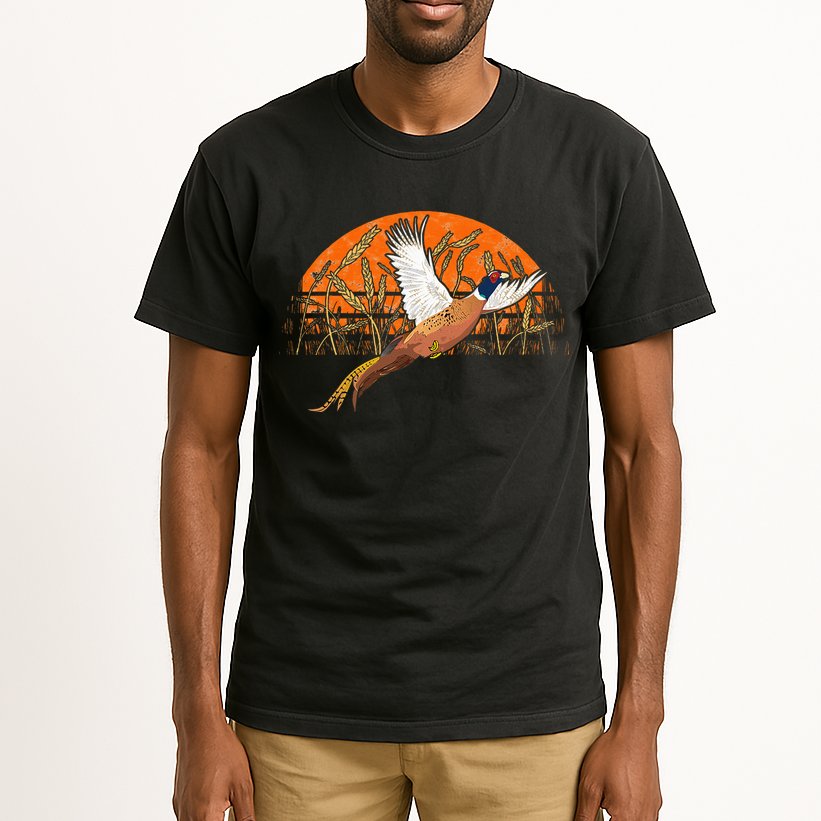 Ringneck Pheasant Hunting Upland Bird Hunter Grain Field Tall T-Shirt